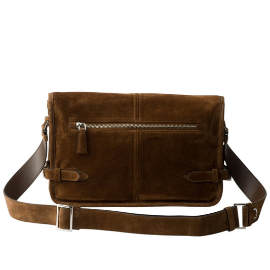 프라다 스웨이드 숄더백 코코아 브라운