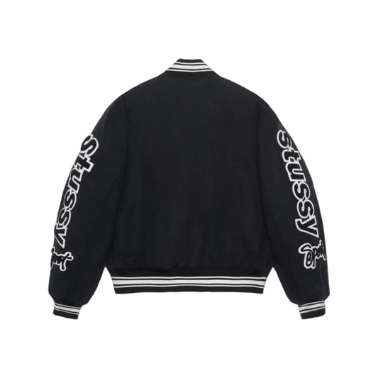 스투시 컴피티션 바시티 자켓 블랙 ⚡국내배송📦