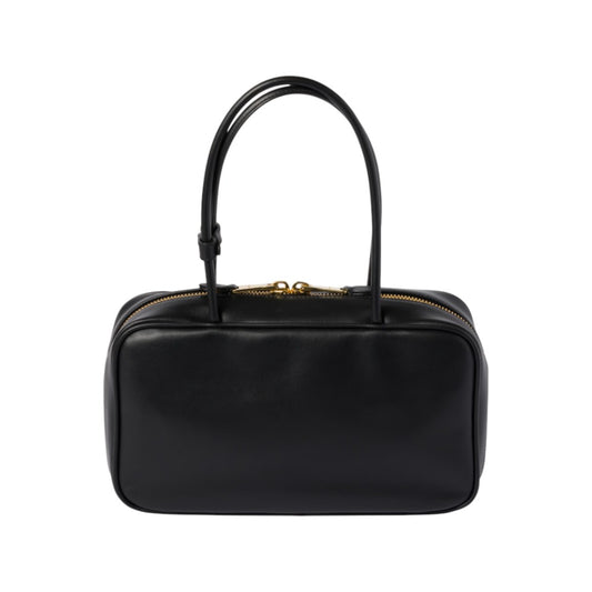 미우미우 보 가죽 탑 핸들 백 블랙 미디움