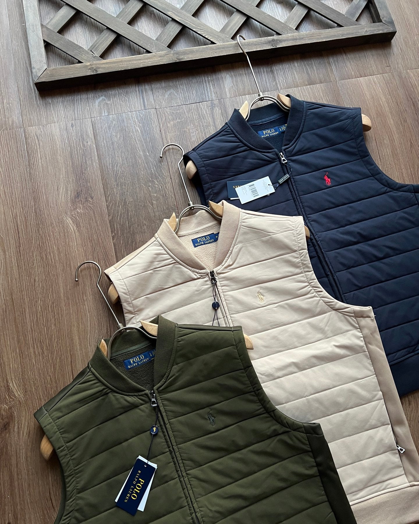 Ralph Lauren 칼라 패치워크 코튼 조끼