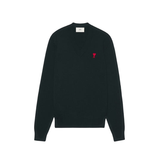 아미 드 꾀흐 하트 로고 브이넥 니트(4color) ⚡국내배송📦