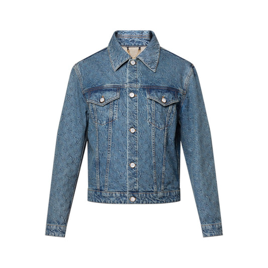 루이비통 모노그램 자카드 데님 자켓 네이비 블루