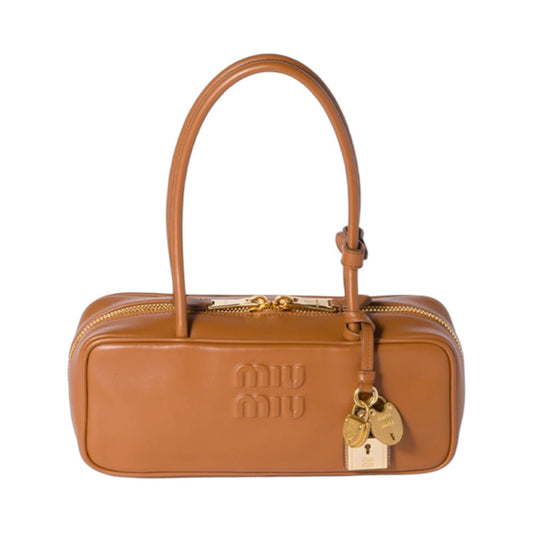 미우미우 가죽 보 백 코냑 스몰