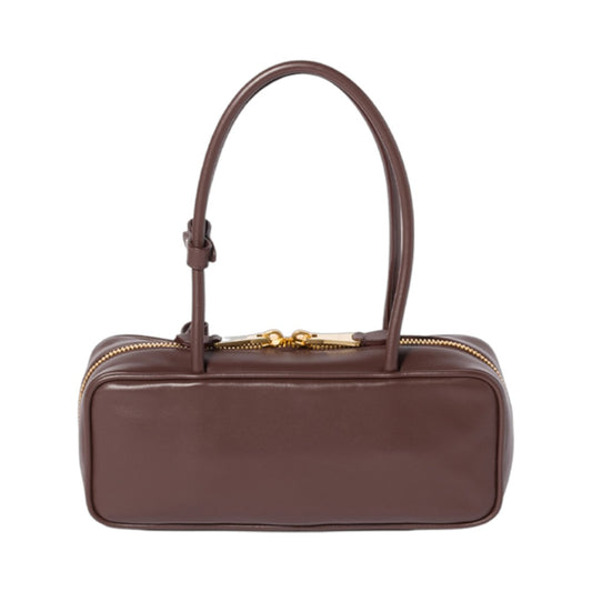 미우미우 가죽 보 백 브라운 스몰