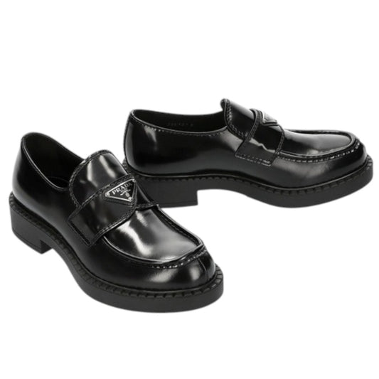 프라다 초콜릿 브러쉬드 가죽 로퍼 블랙 ⚡국내배송📦