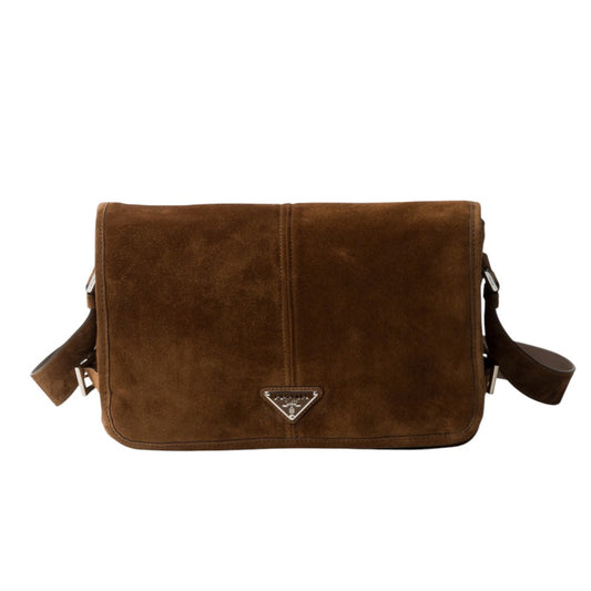 프라다 스웨이드 숄더백 코코아 브라운
