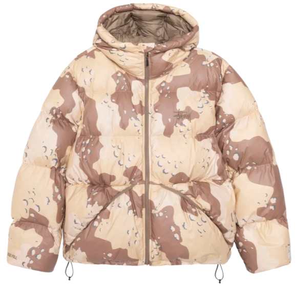 스투시 카모 립스탑 다운 파카 카키