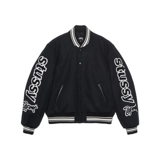 스투시 컴피티션 바시티 자켓 블랙 ⚡국내배송📦